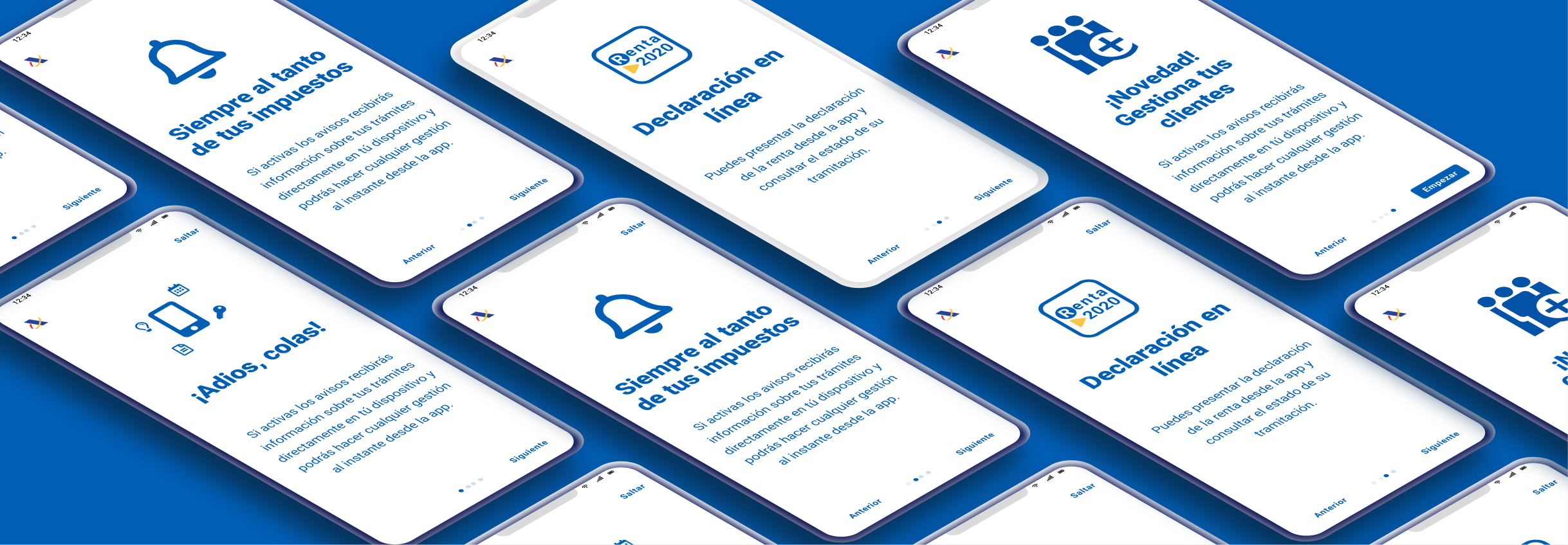 isometric screenshots of the onboarding improvements